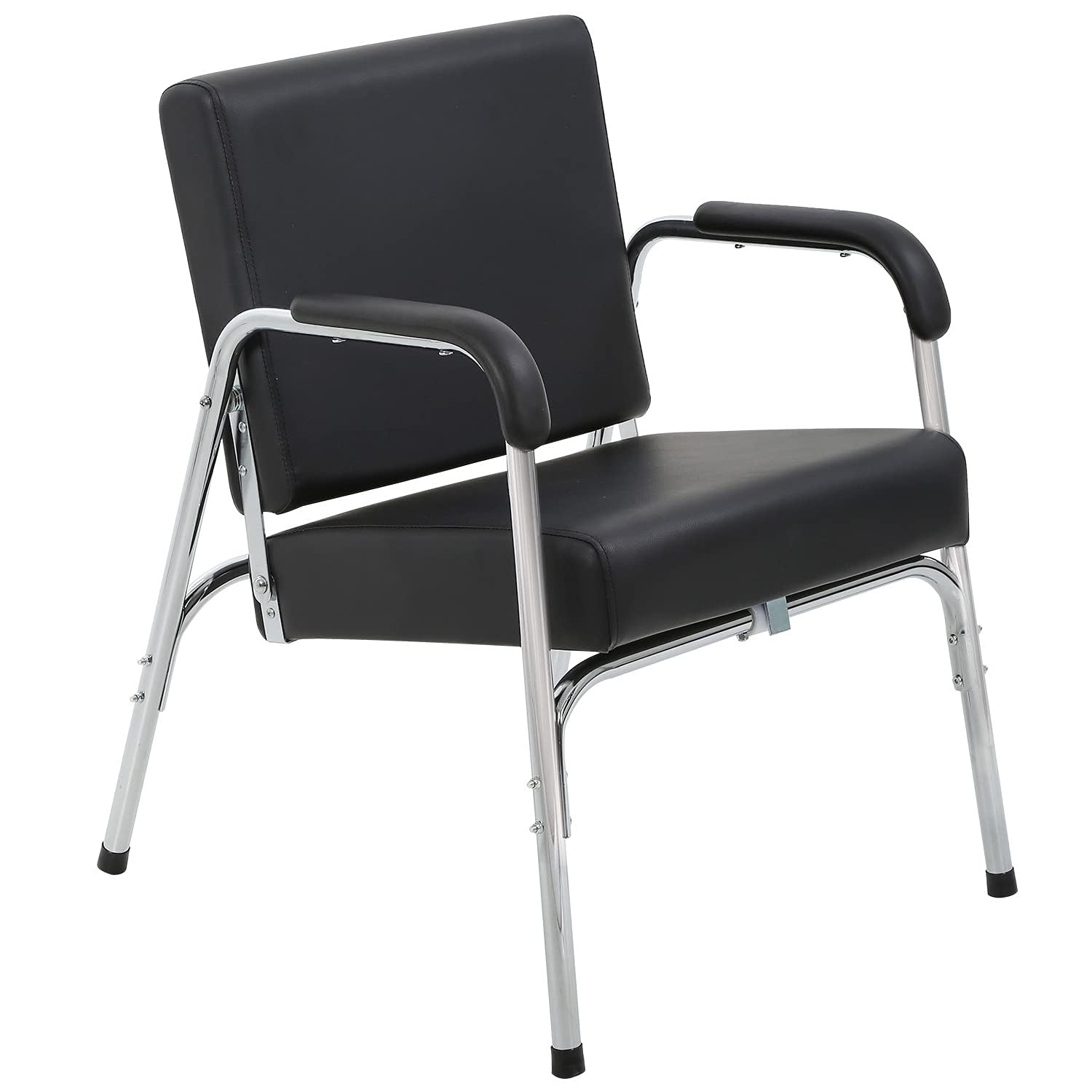 BestOffice Portable Salon Chair with Auto Tilt Seat Back. Reclining Beauty Barber Chair Soft Armrests Metal Frame and Extra Thic
