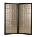 HomeRoots1 x 59 x 67 Gold Wood & Fabric Screen Room Divider