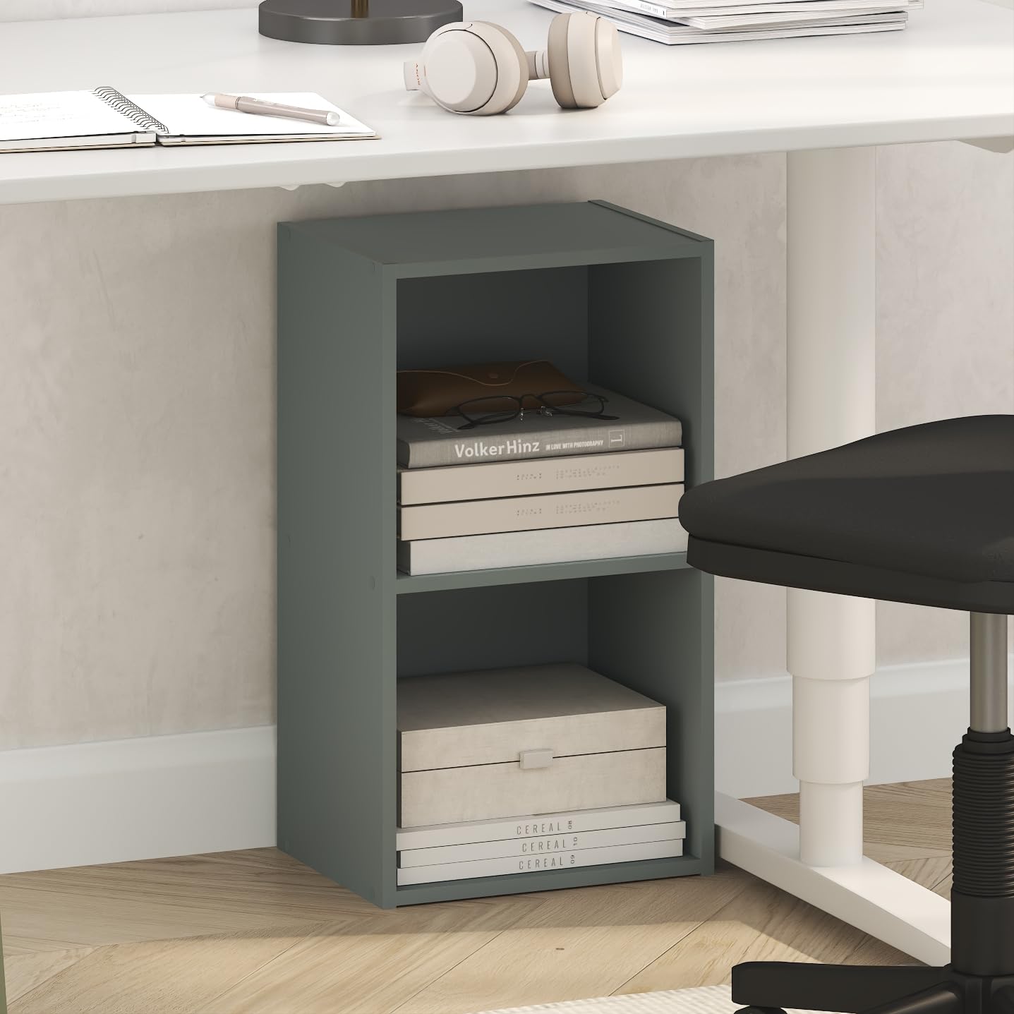 Furinno PASIR Book Shelf, 2-Tier Modern Bookshelf, Open Shelves Bookcase 9 x 12 x 21, for Living Room, Bedroom, Home Office, Sag