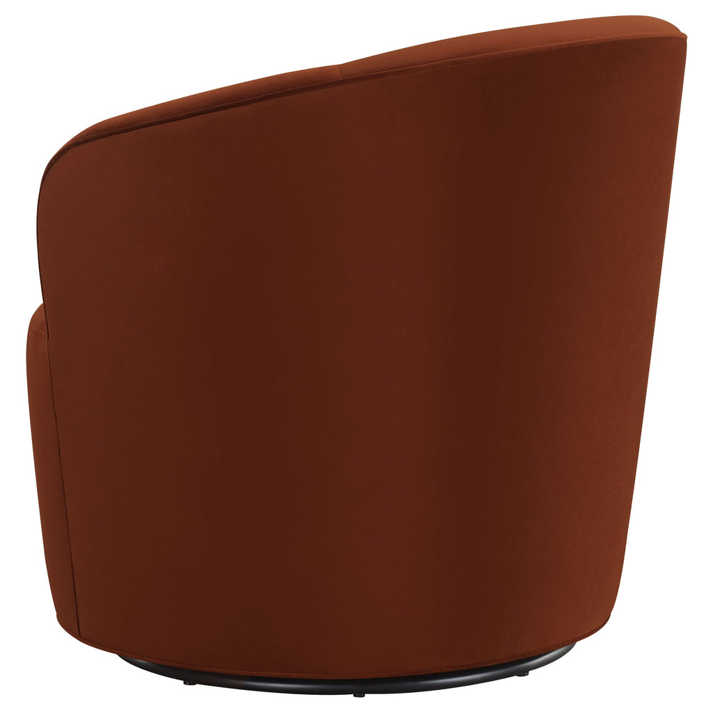 Coaster Home Furnishings Joyce Sloped Arms Swivel Chair Burnt Orange