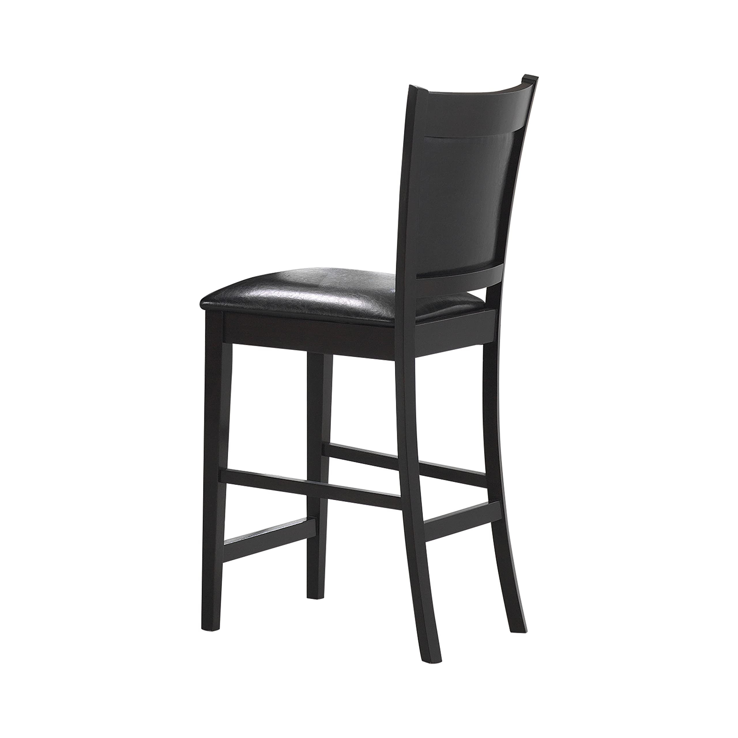 Coaster Furniture Jaden Transitional Upholstered Counter Height Dining Chair (Set of 2) Black Faux Leather Polyurethane Espresso Brown 100959