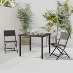 vidaXL Patio Dining Set 3 Piece Garden Outdoor Terrace Balcony Backyard Dining Dinner Dinette Table and Chair Seat Seating Furniture Steel
