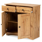 Baxton Studio Lauren Modern and Contemporary Oak Brown Finished Wood 2-Door Buffet Kitchen Cabinet