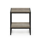 Furinno FM19122GYW Camnus Modern Living 2-Tier End Table, French Oak Grey, 15.9 in x 15.75 in x 18 in