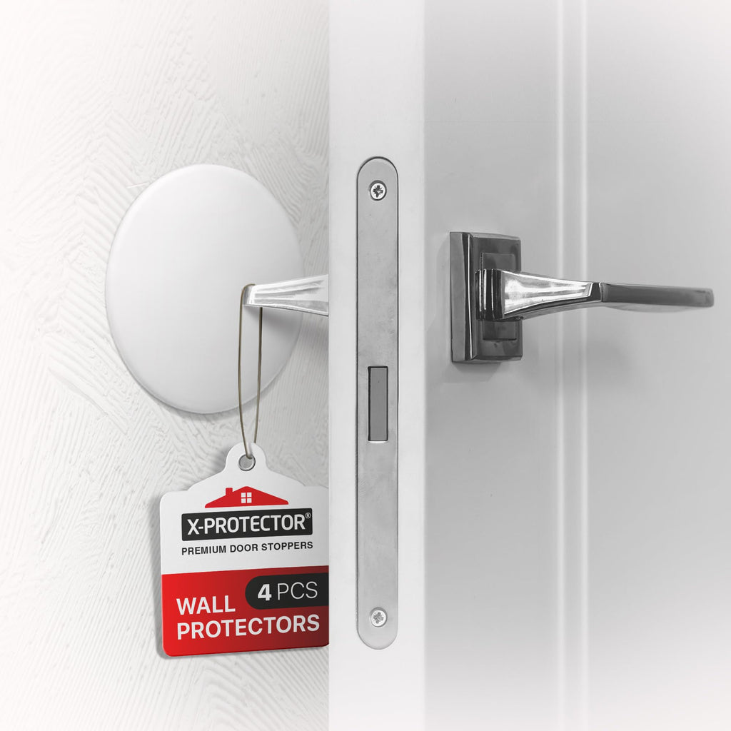 X-Protector Wall Door Stoppers Silicone White 3.15 inch Self-Stick