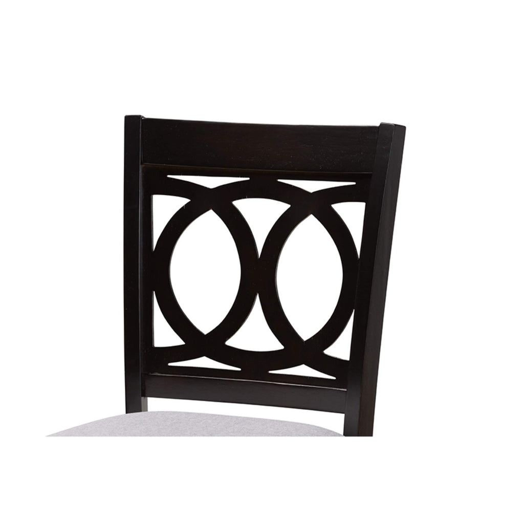 Baxton Studio Carson Modern and Contemporary Grey Fabric Upholstered and Espresso Brown Finished Wood 2-Piece Bar Stool Set