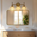 ANDY STAR 48x32 Inch Gold Bathroom Mirror, Brushed Gold Mirrors for Wall in Anti-Rust SUS304 Tube Metal Frame, Rounded Rectangle