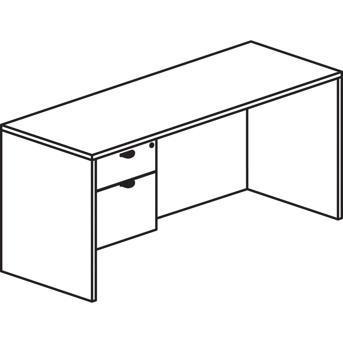 Lorell Prominence 2.0 Gray Elm Laminate Desk Unit - 66&Quot; X 30&Quot;29&Quot; , 1&Quot; Top, 0.1&Quot; Edge - 2 X File, Box