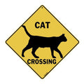 CROSSWALKS Cat Silhouette Crossing 12 X 12 Aluminum Sign (X311)