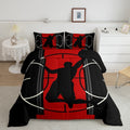 Boys Basketball King Size Comforter Set,Kids Basketball Players Pattern Decor All Season Bedding Set,Teens Sports Theme Comforte