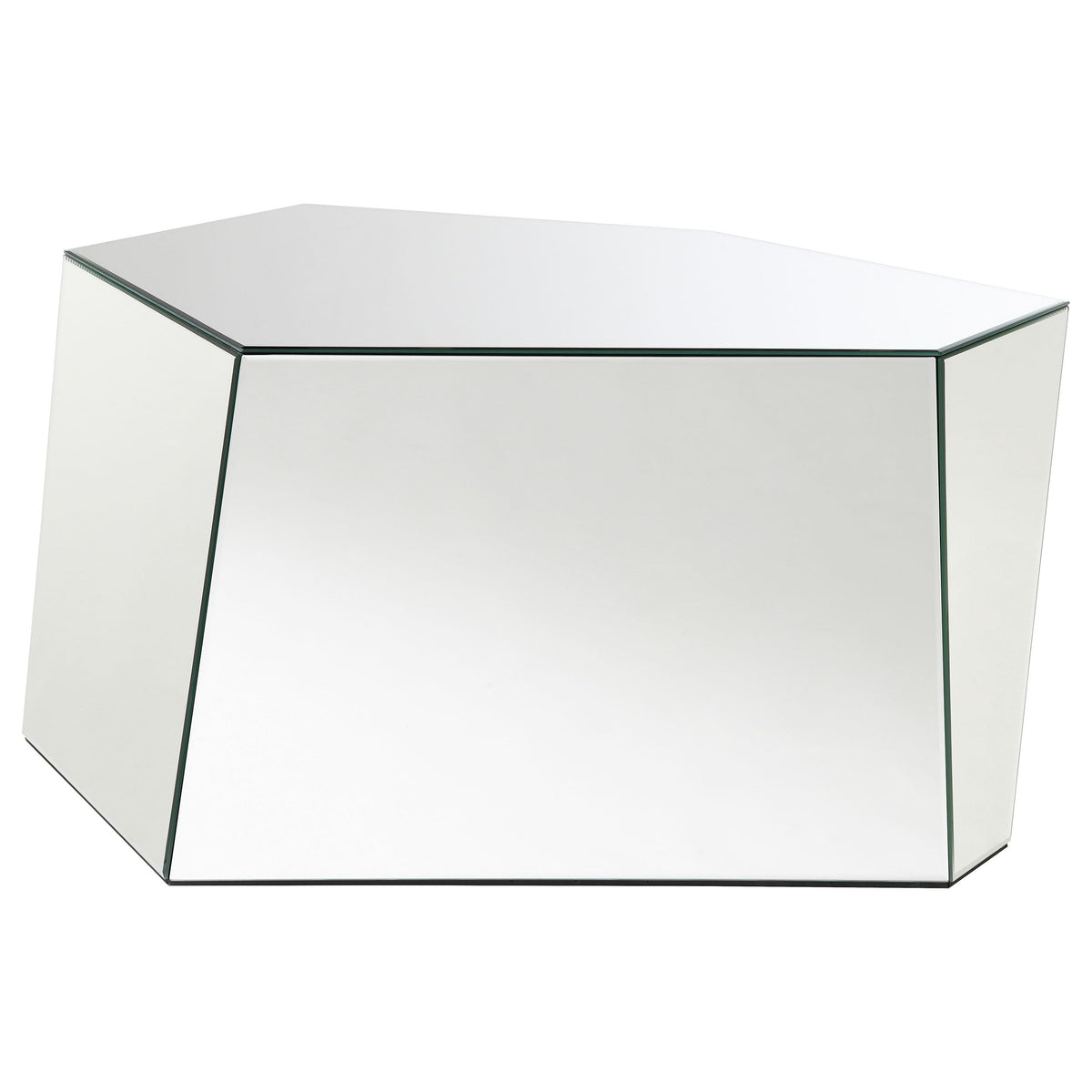 Coaster Home Furnishings Capella Mirrored Abstract Geometric Coffee Table Silver