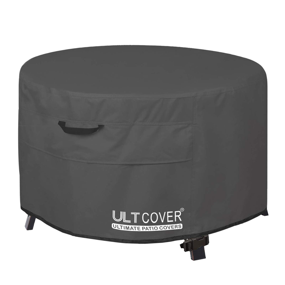 Ultcover Patio Fire Pit Table Cover Round 32 Inch Outdoor Waterproof Fire Bowl Cover, Black