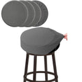 Buyue 4 Pcs Bar Stool Covers, Luxury Fabric Dia.12-14' Round Stretchy Crease-Resistant Washable Jacquard Dustproof Stool Seat Slipcover, S-Dark Grey-Set Of 4