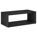 Henn&Hart 48 Rectangular Wood Coffee Table with Open Storage Shelf for Living Room, Family Room, or Office, Black Grain