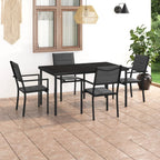 vidaXL Patio Dining Set 5 Piece Outdoor Garden Terrace Yard Patio Table and Chair Seating Seat Sitting Chair Dining Set Furniture Steel