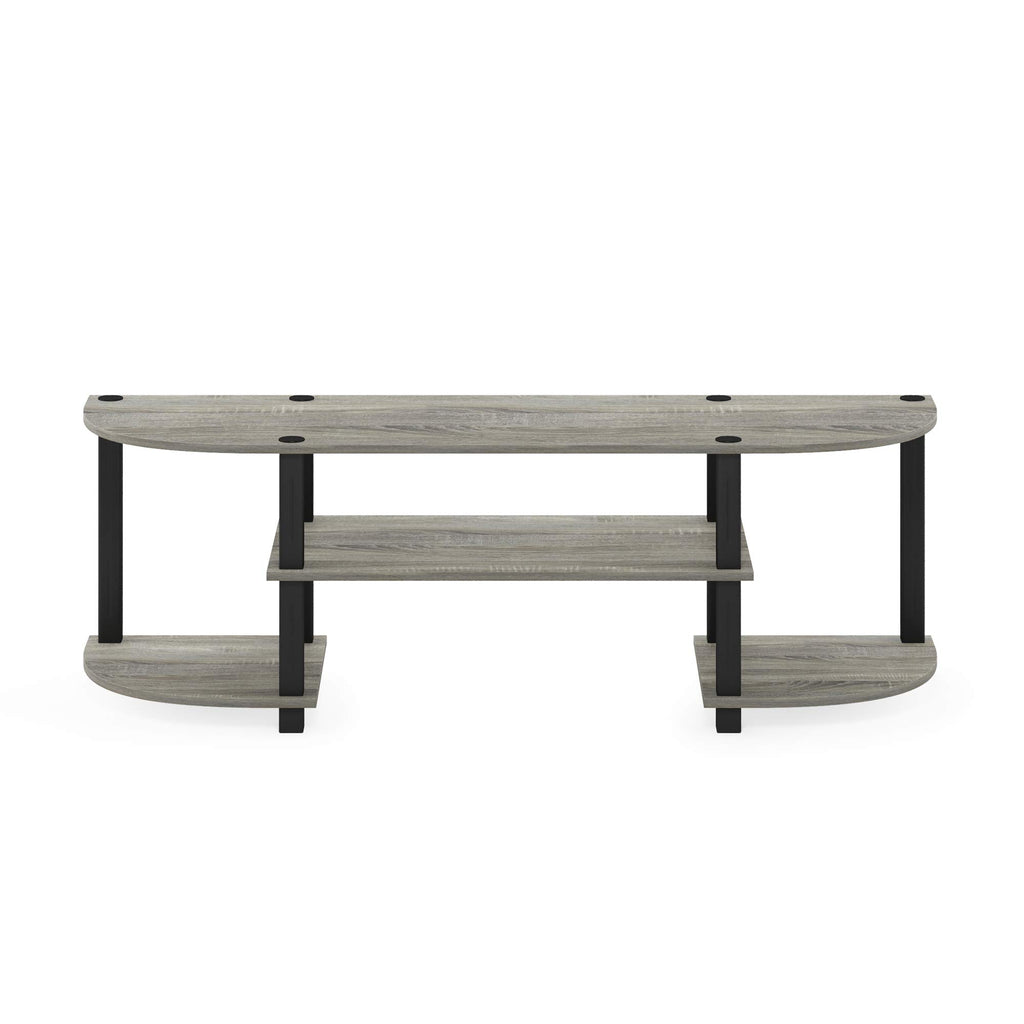 Furinno Turn-S-Tube Wide TV Entertainment Center, Oak Grey/Black