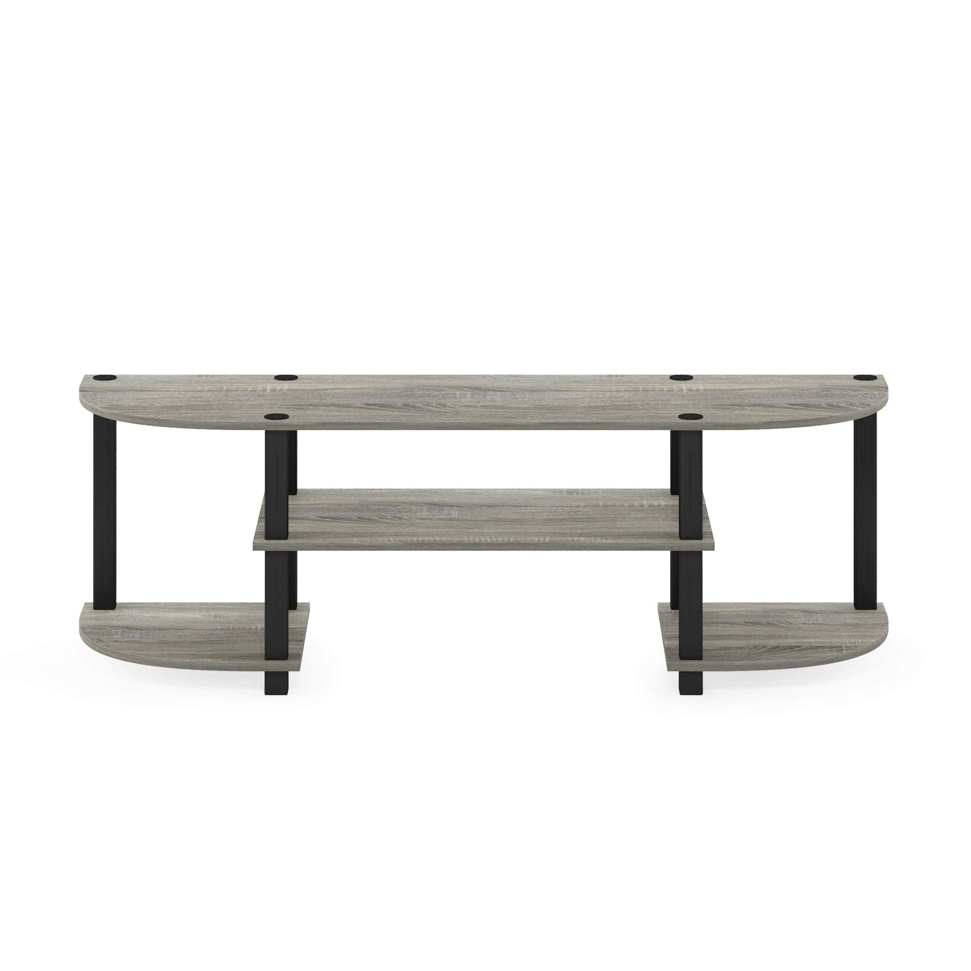 Furinno Turn-S-Tube Wide TV Entertainment Center, Oak Grey/Black