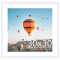 JCJMY 30x30 Picture Frame White with 24x24 Mat, Display Photo 24x24 with Mat or 30 x 30 Without Mat, Wall Hanging Large 30x30 Po