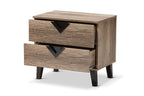Baxton Studio Swanson Modern and Contemporary Light Brown Wood 2-Drawer Nightstand