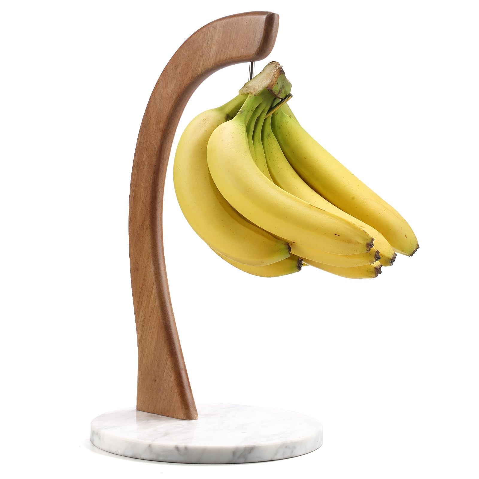 everous Banana Holder, Marble Banana Stand With Stainless Steel Hook None slip banana holder banana rack banana tree stable bana