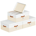 Homsorout Extra Large Storage Bins  3 Pack Closet Storage Boxes with DoubleOpen Lid & Divider Board, Stackable Colthes Storage