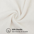 Decoruhome Christmas Couch Throw Pillow Covers 20X20 Set Of 2, Decorative Soft Chenille Solid Dyed Pillow Covers For Sofa Bed Living Room, Cream White