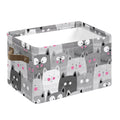 Storage Basket Gift Baskets with Handles Foldable Decorative Canvas Storage Bin for Living Room Shelves Office Clothes,14x10x8 I