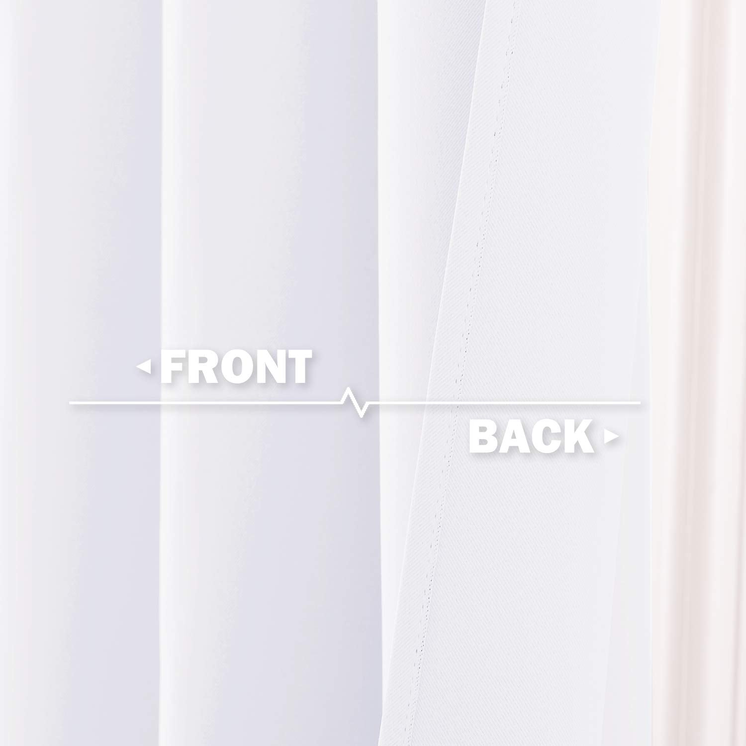 Nicetown Half Window Tiers Curtain For Kitchen, 50% Blackout Small Curtains Grommet-Top Window Treatment Drapes For Office/Classroom/Bathroom/Thanksgiving, 2 Panels, 42W By 30L, Pure White