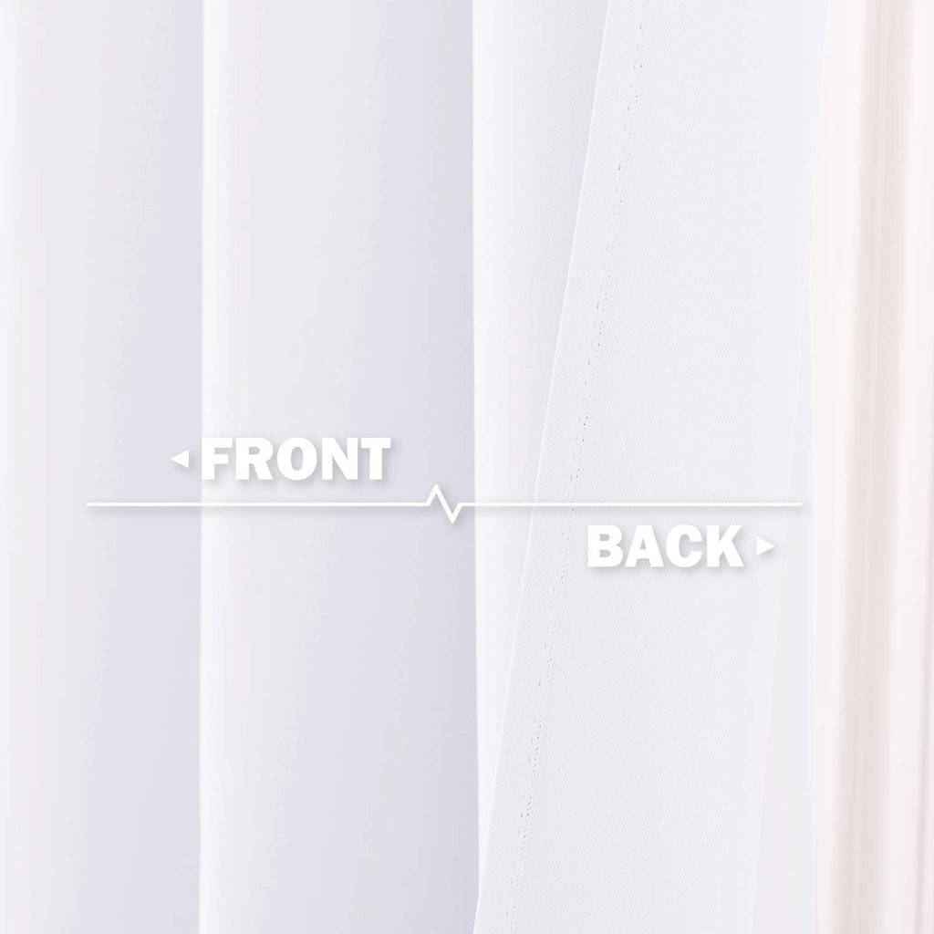 Nicetown Half Window Tiers Curtain For Kitchen, 50% Blackout Small Curtains Grommet-Top Window Treatment Drapes For Office/Classroom/Bathroom/Thanksgiving, 2 Panels, 42W By 30L, Pure White
