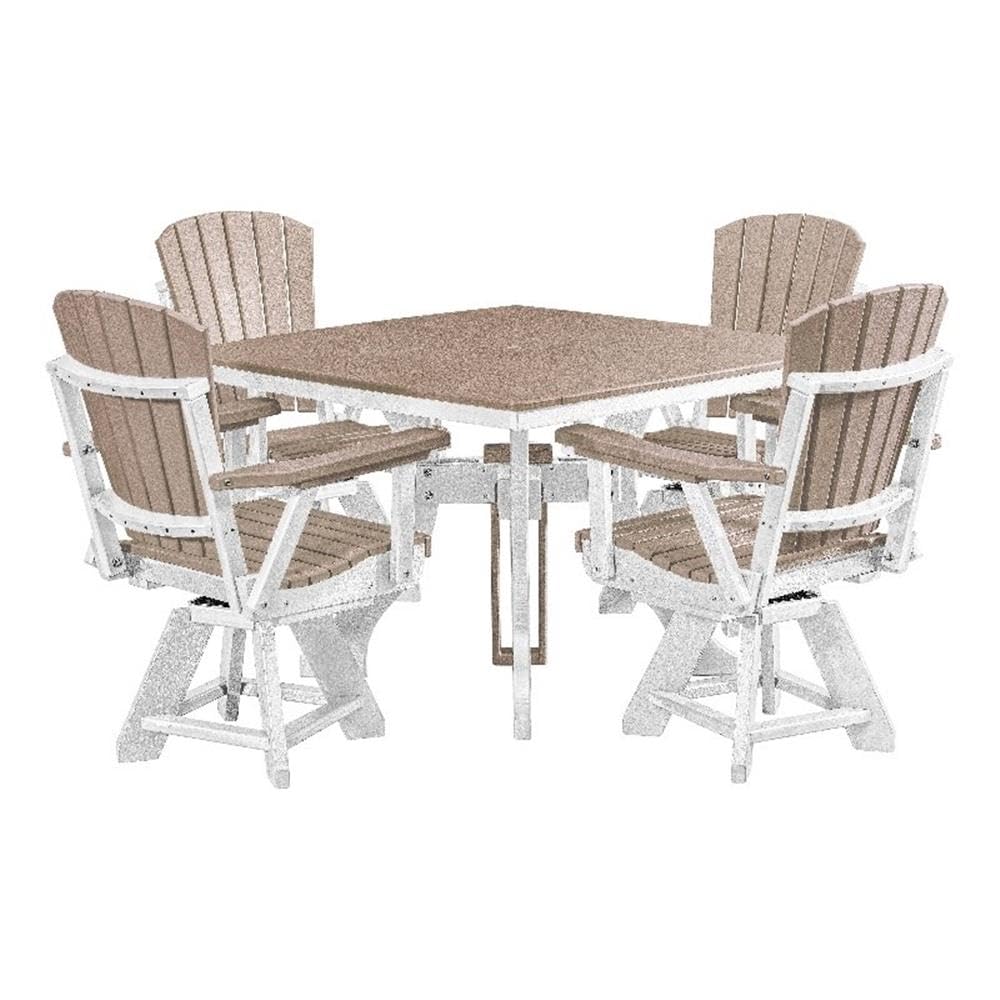 American Furniture Classics Square Set, Dining Height, Weatherwood And White