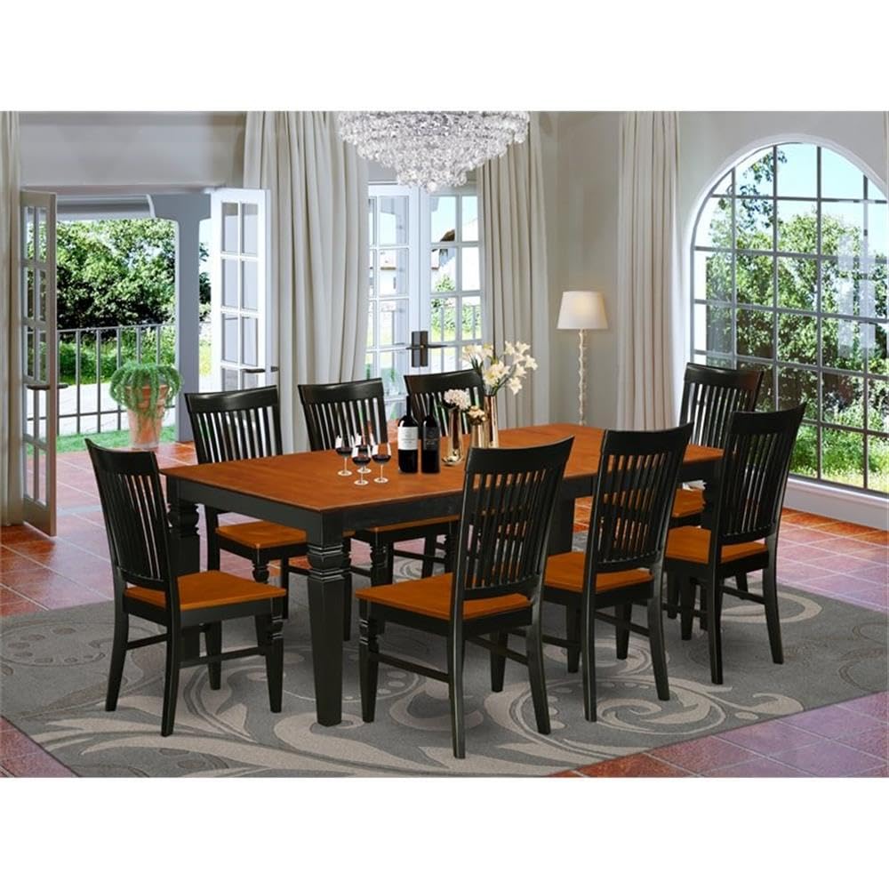 East West Furniture Lgwe9-Bch-W 9 Piece Modern Dining Table Set - Thumbnail 2