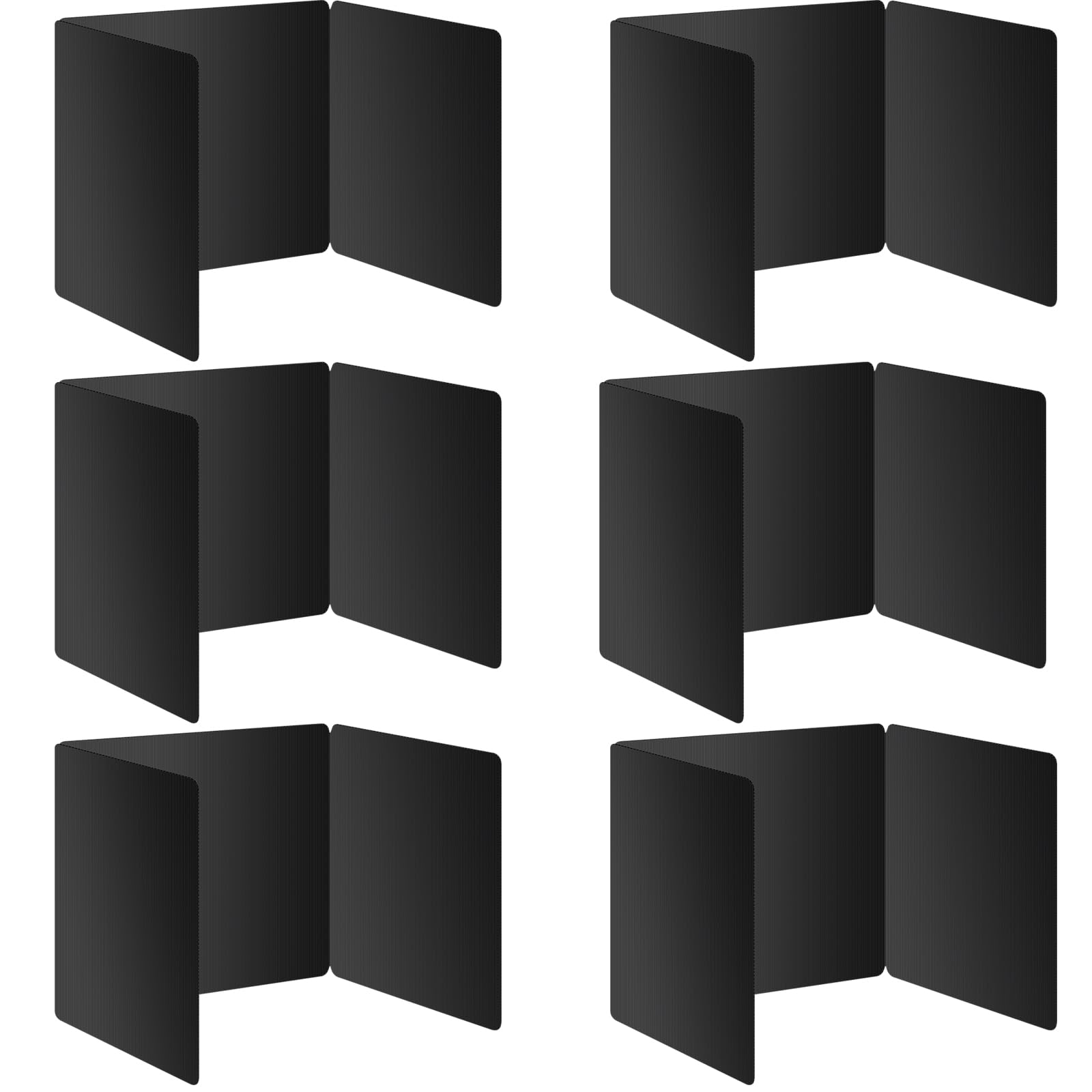 6 Pack Black Desk Dividers for Students, Privacy Shields Folder for Students, Durable & Waterproof Plastic Study Board, Classroo