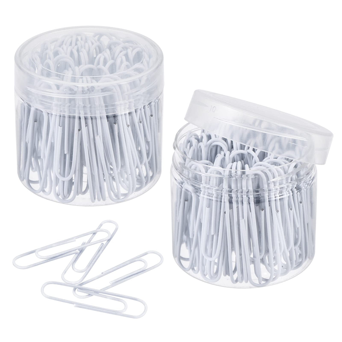 Meccanixity Paper Clips Medium Size 2 Inch Vinyl Coated To Prevent Tearing Pages With Box For Organize Office Home White Count 2