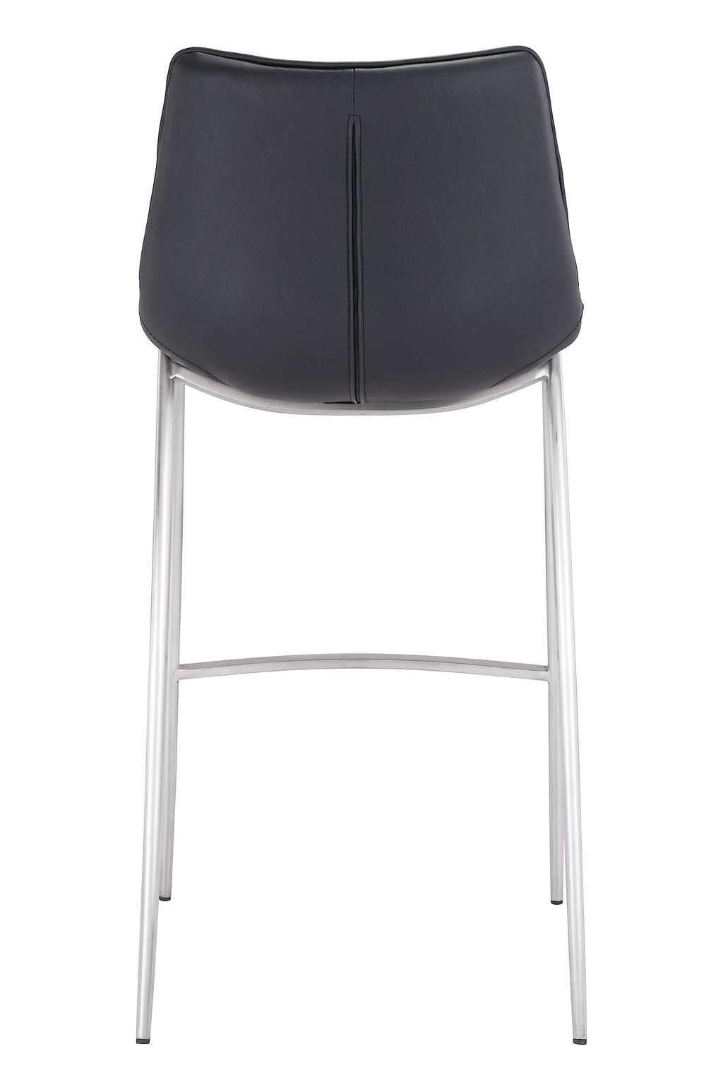Magnus Bar Chair (Set of 2) Black & Silver