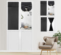 Pi Classroom Door Window Cover Set Of 2 Blackout Side Door Window Thermal Insulated Privacy Tie Up Blackout Small Window Covering With Touch Fastener For Front Door 40 Inches Long (W12Xl40-2Pc,Black)