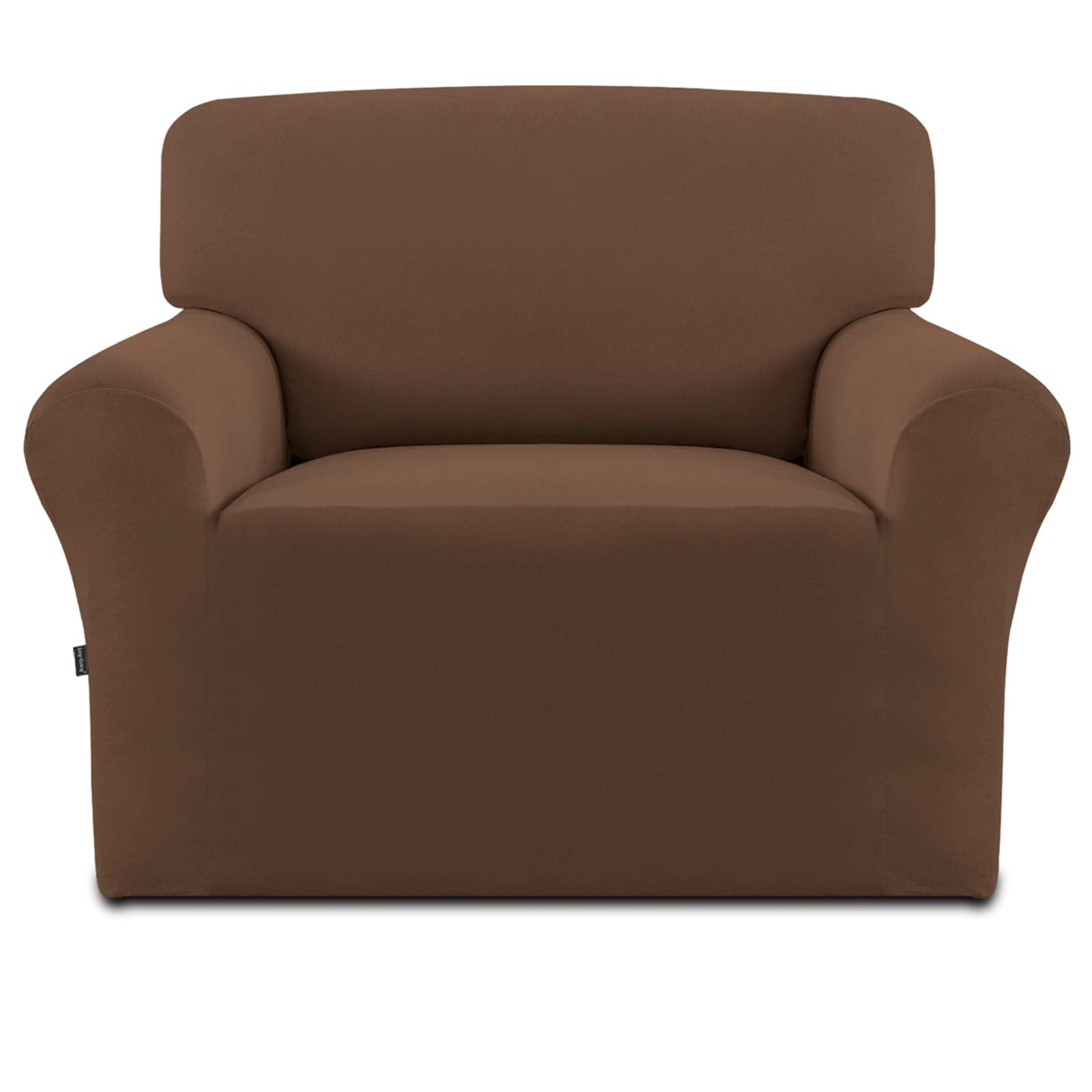 Easy-Going Fleece Stretch Sofa Slipcover Spandex Non-Slip Soft Couch Sofa Cover, Washable Furniture Protector With Anti-Skid Foam And Elastic Bottom For Kids, Pets(Chair, Black)