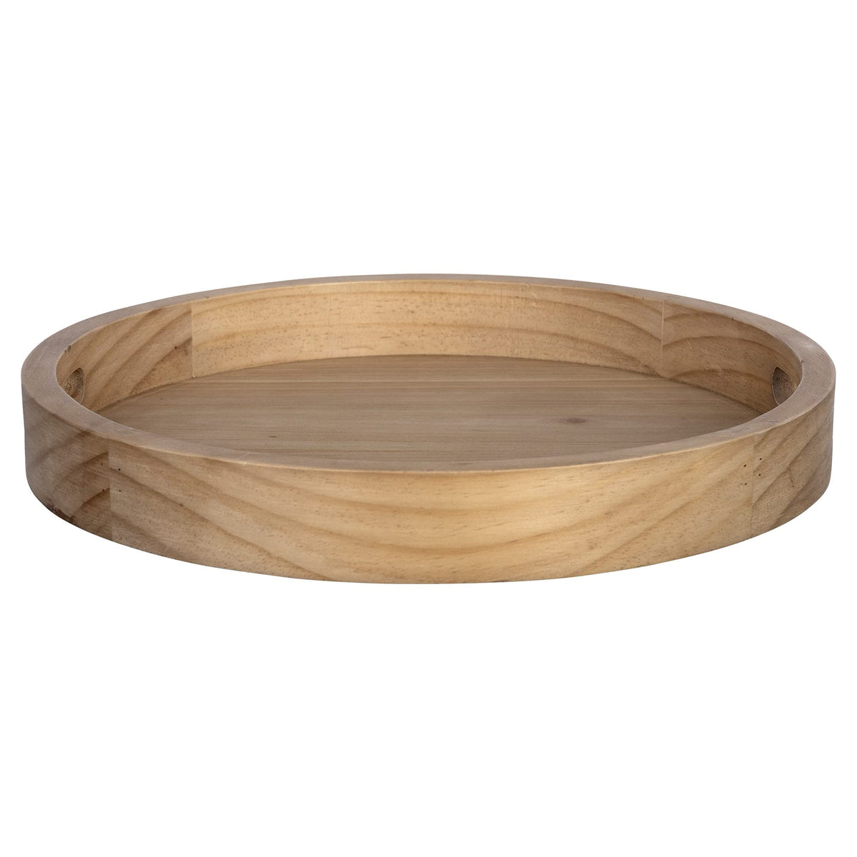 HomeRoots Natural Wood 100% Wood Wooden Round Decorative Tray