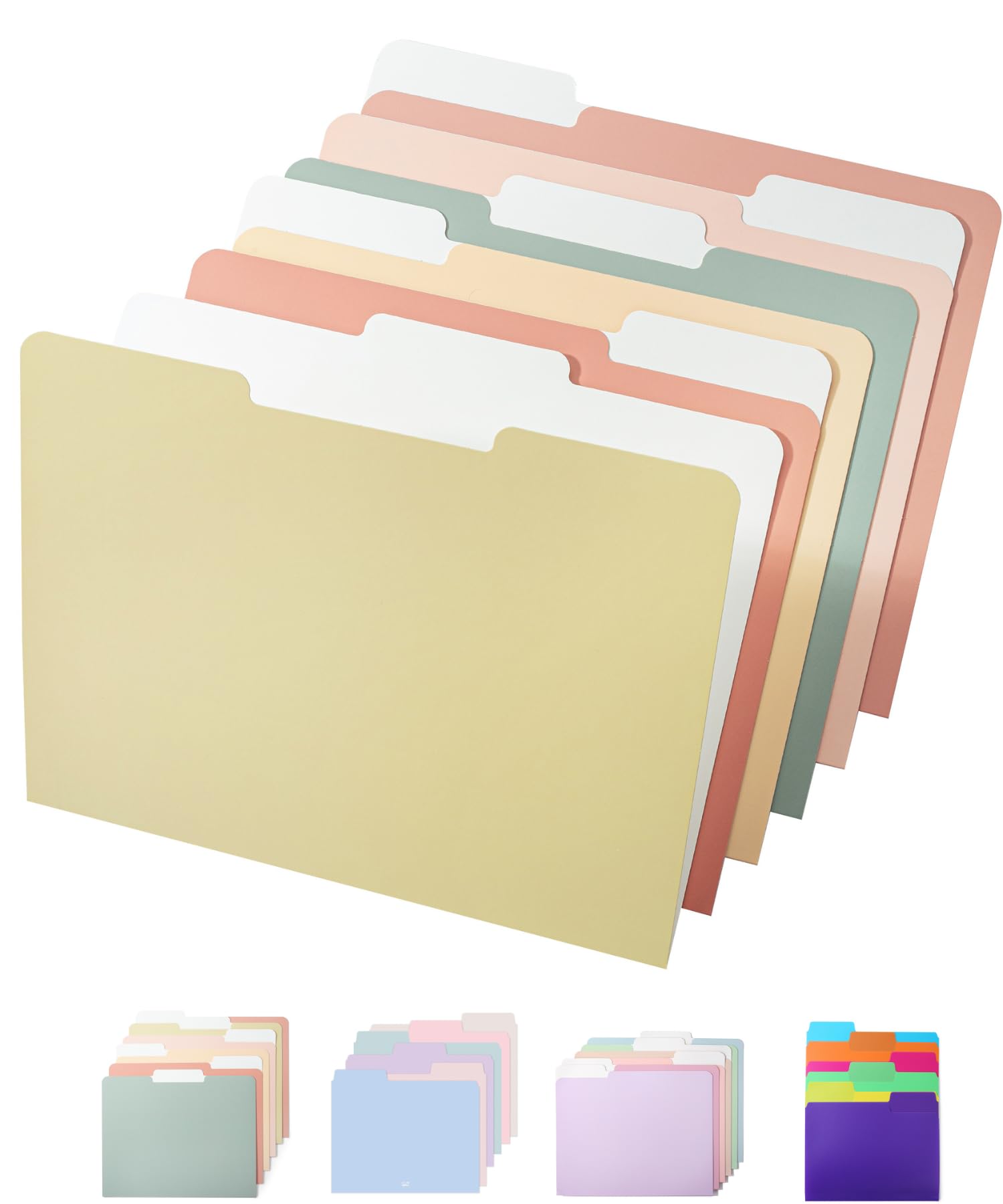 Mr. Pen File Folders - 18 Pack With Vintage Colors And 1/3-Cut Tabs - Letter Size, Colored Office Supplies