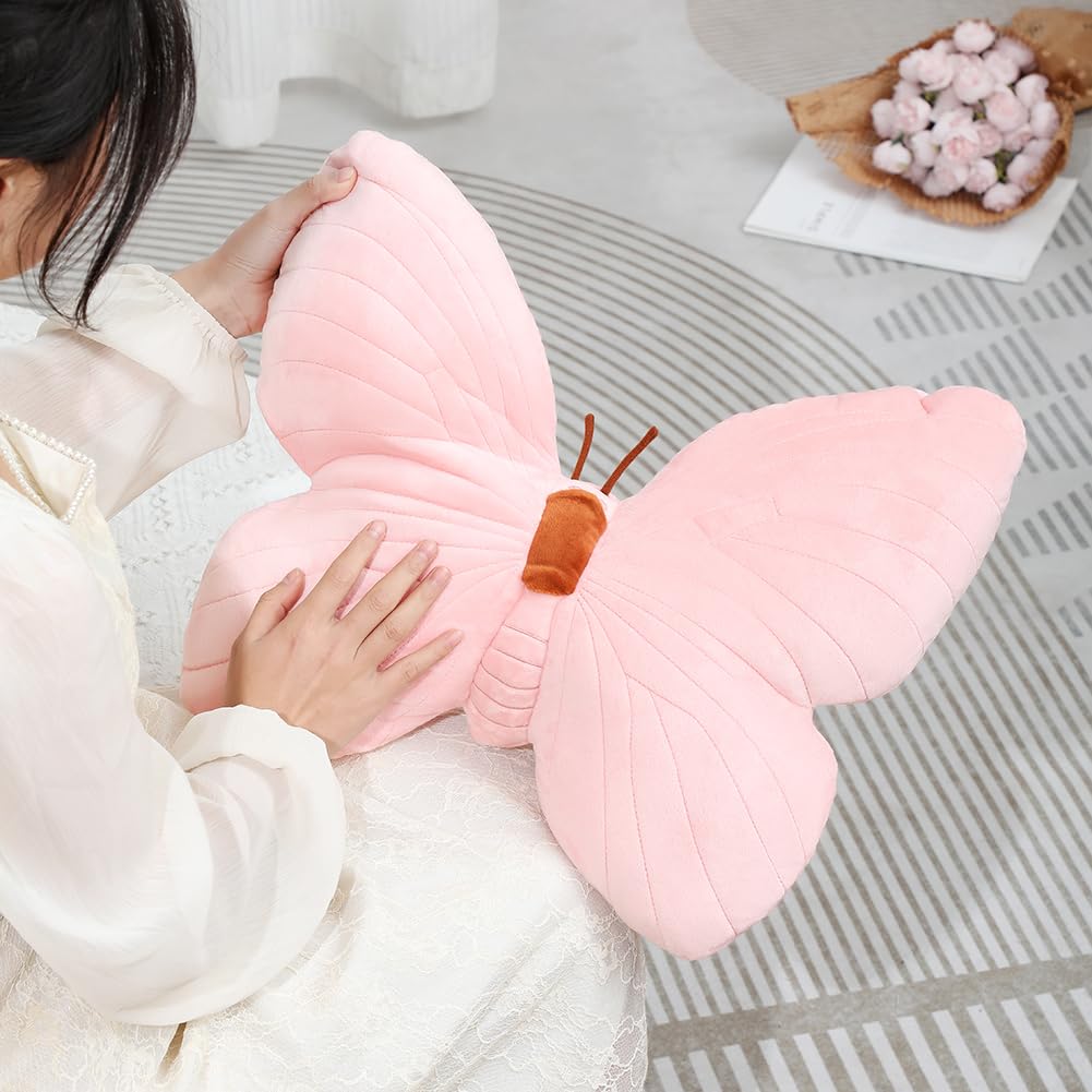 Labauxite Butterfly Shaped Throw Pillow, Soft Butterfly Stuffed Seat Cushion Pad, Plush Pillow Velvet Decorative Animal Pillow F