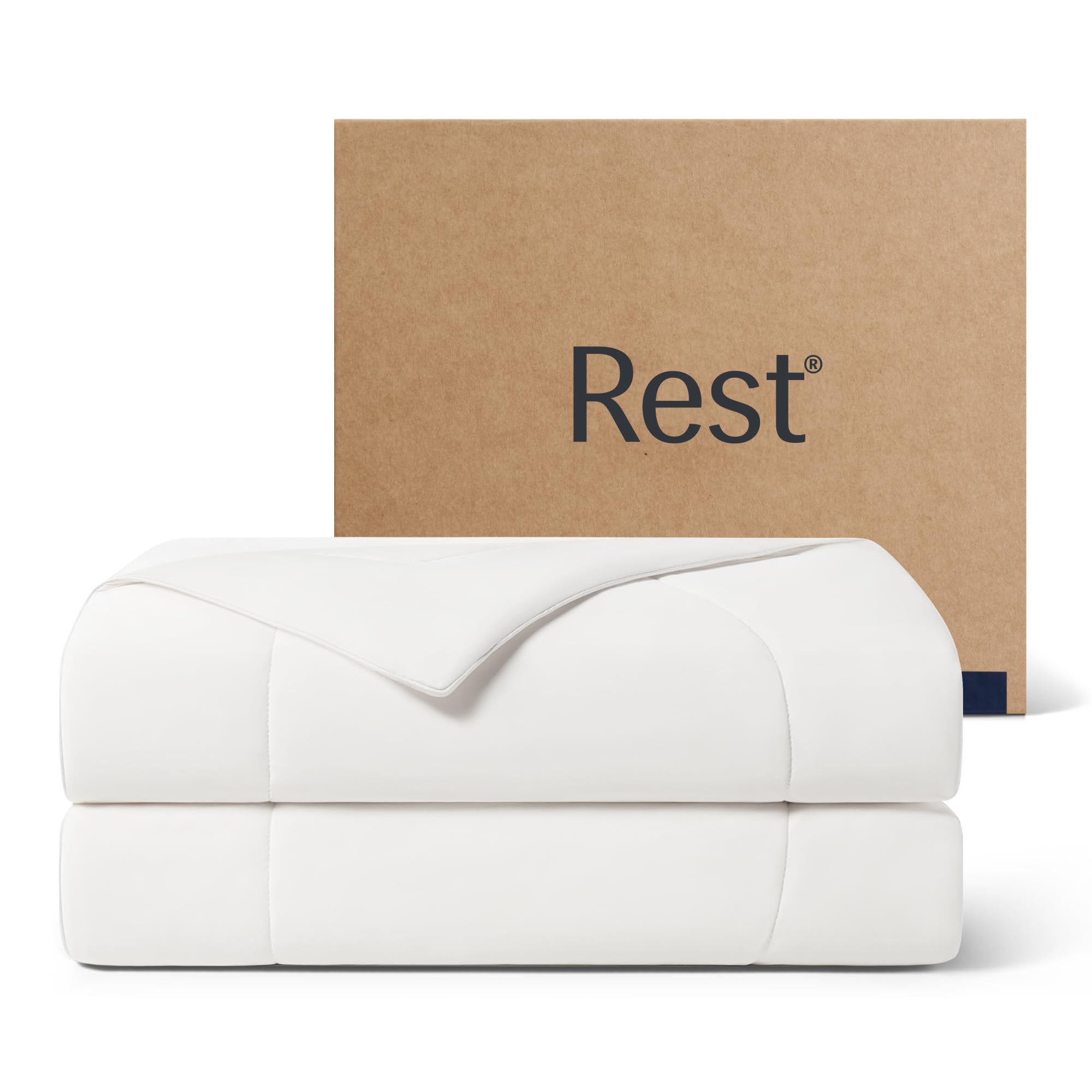Rest® Evercool® Cooling Comforter, King/Cali King, Blanket For Hot Sleepers, All Season Bedding To Keep Cool For Night Sweats, Breathable Lightweight Blanket, 106X90 Inches, Arctic White