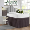 Sgi Bedding Dorm Bed Skirt Twin Xl 34 Inch Drop Length - Dark Grey, Ruffled Pattern College Dorm Room Bed Skirts - Split Corner,