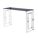Best Master Mallory Stainless Steel And Smoked Glass Console Table In Gold