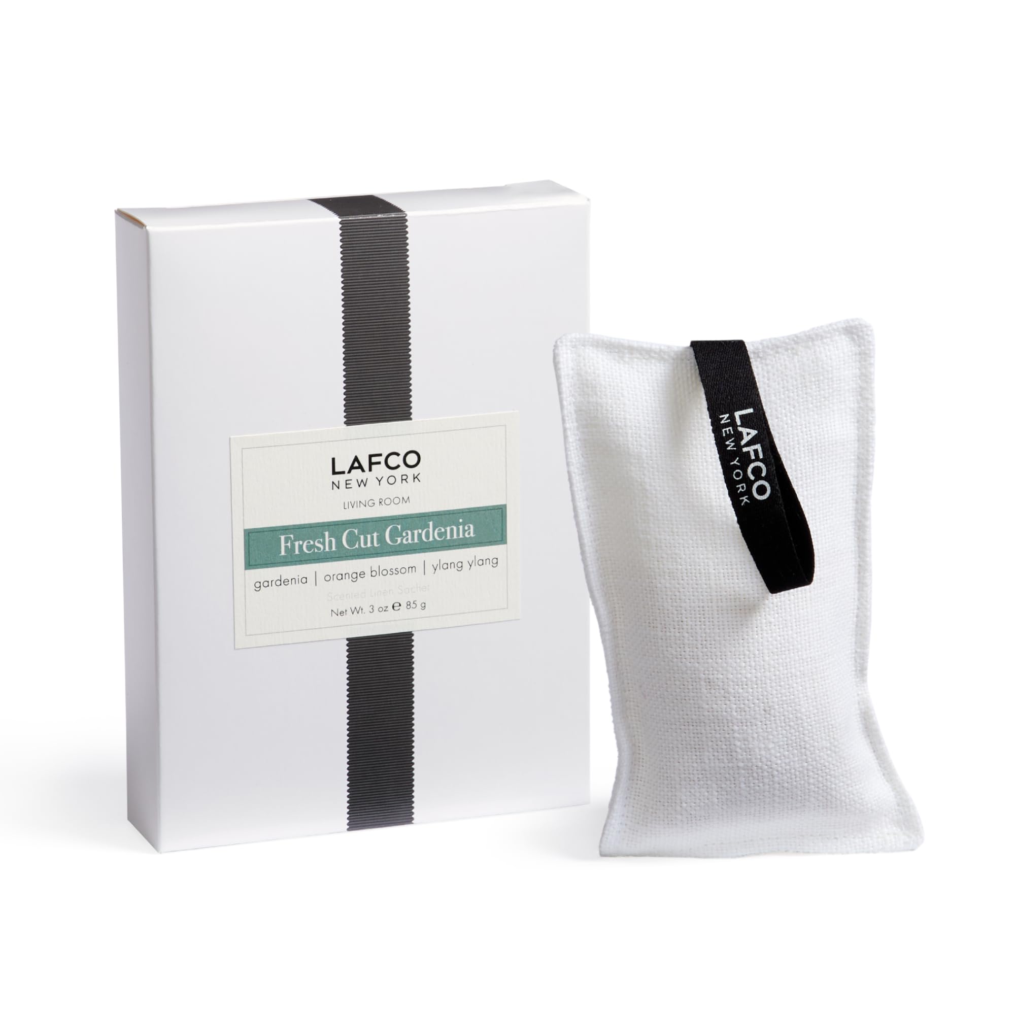 LAFCO New York Scented Linen Sachet, Fresh Cut Gardenia - Up to 4-Month Fragrance Life - Made in The USA