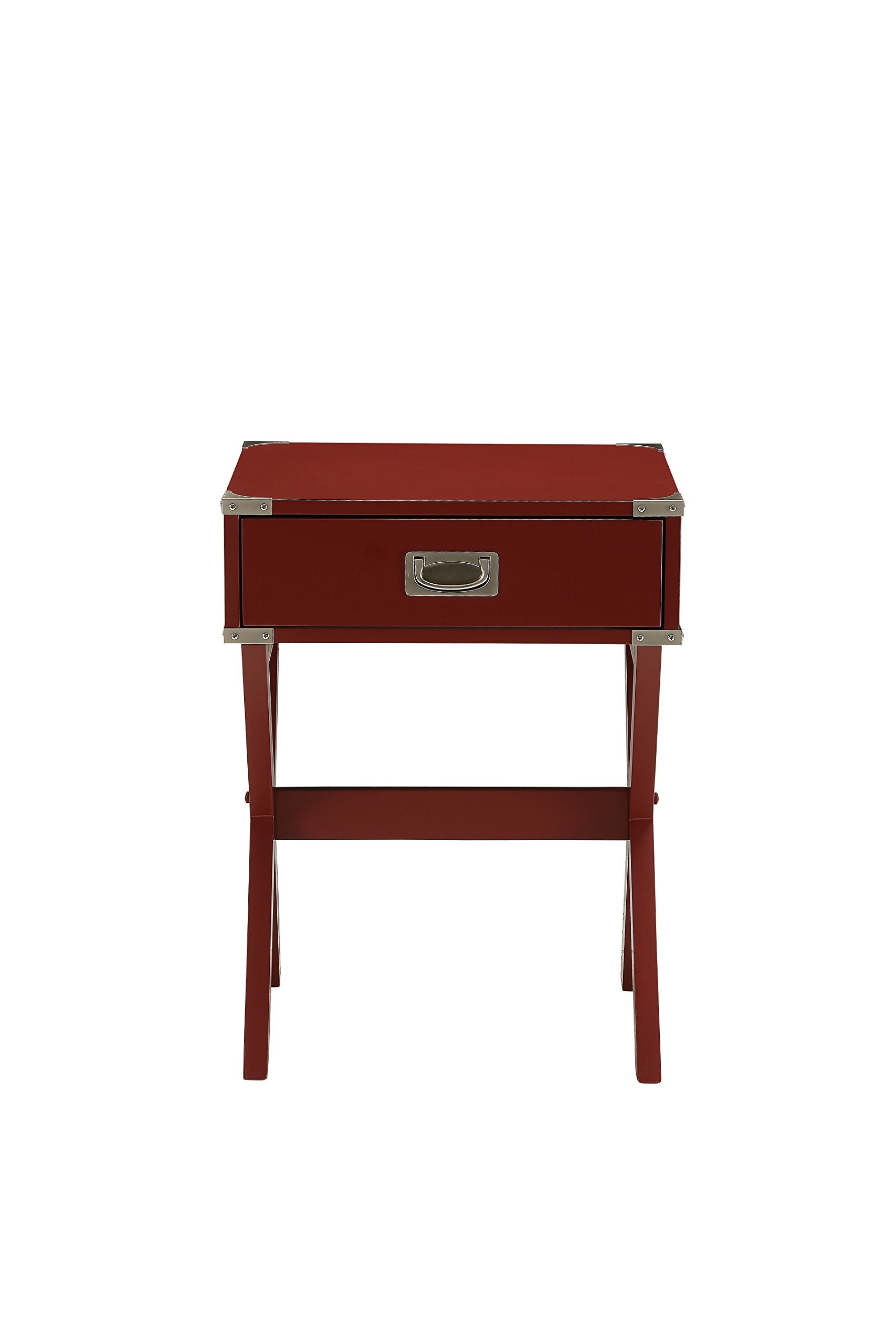 Acme Babs 1-Drawer Wooden End Table In Red
