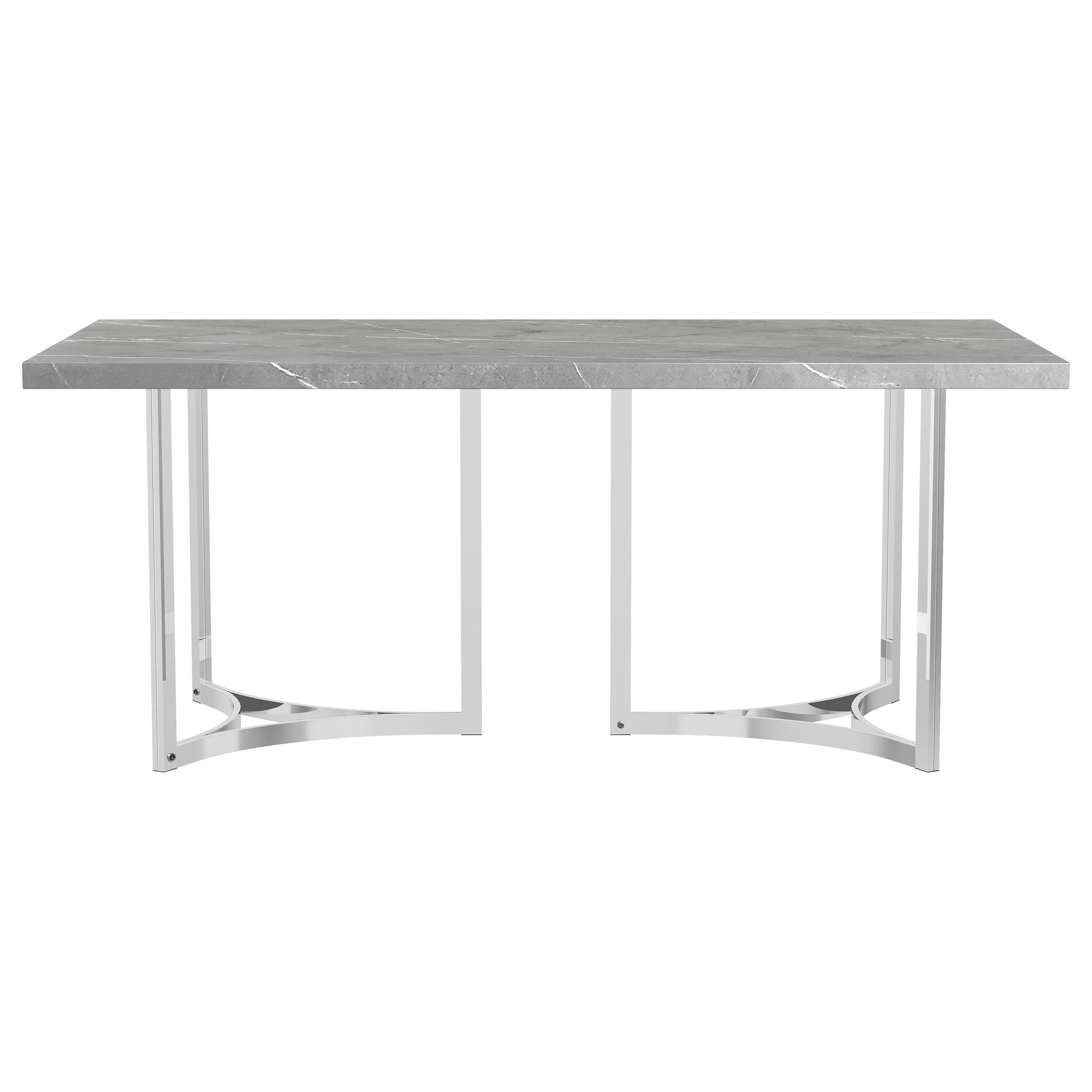 Coaster Home Furnishings Sterling 72-Inch Rectangular Dining Table Grey Faux Marble
