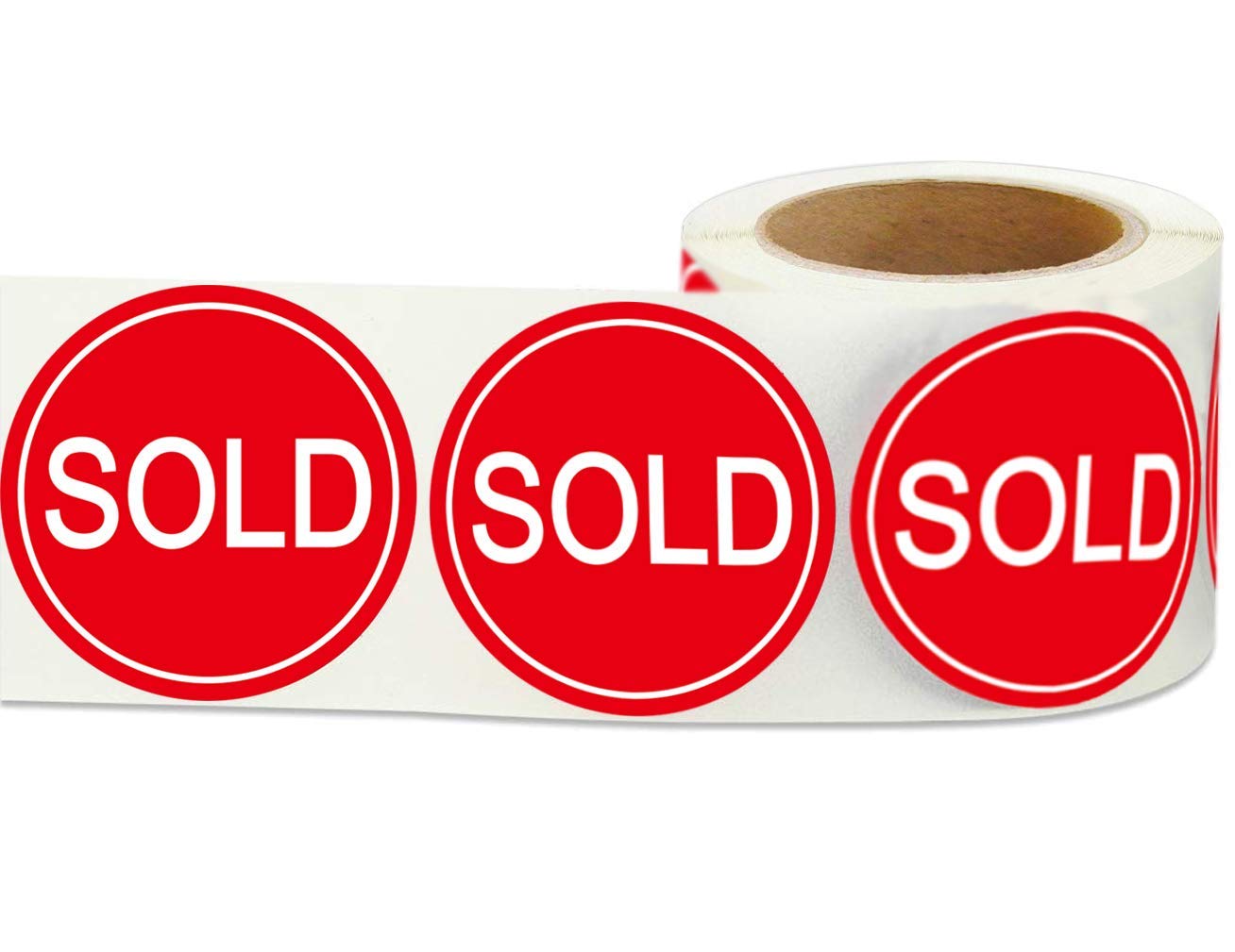 Red Small Sold Stickers Dot 1' Round Sold Point Of Sale Price Pricing Inventory Control Labels For Retail Store Yard Sale 500/R