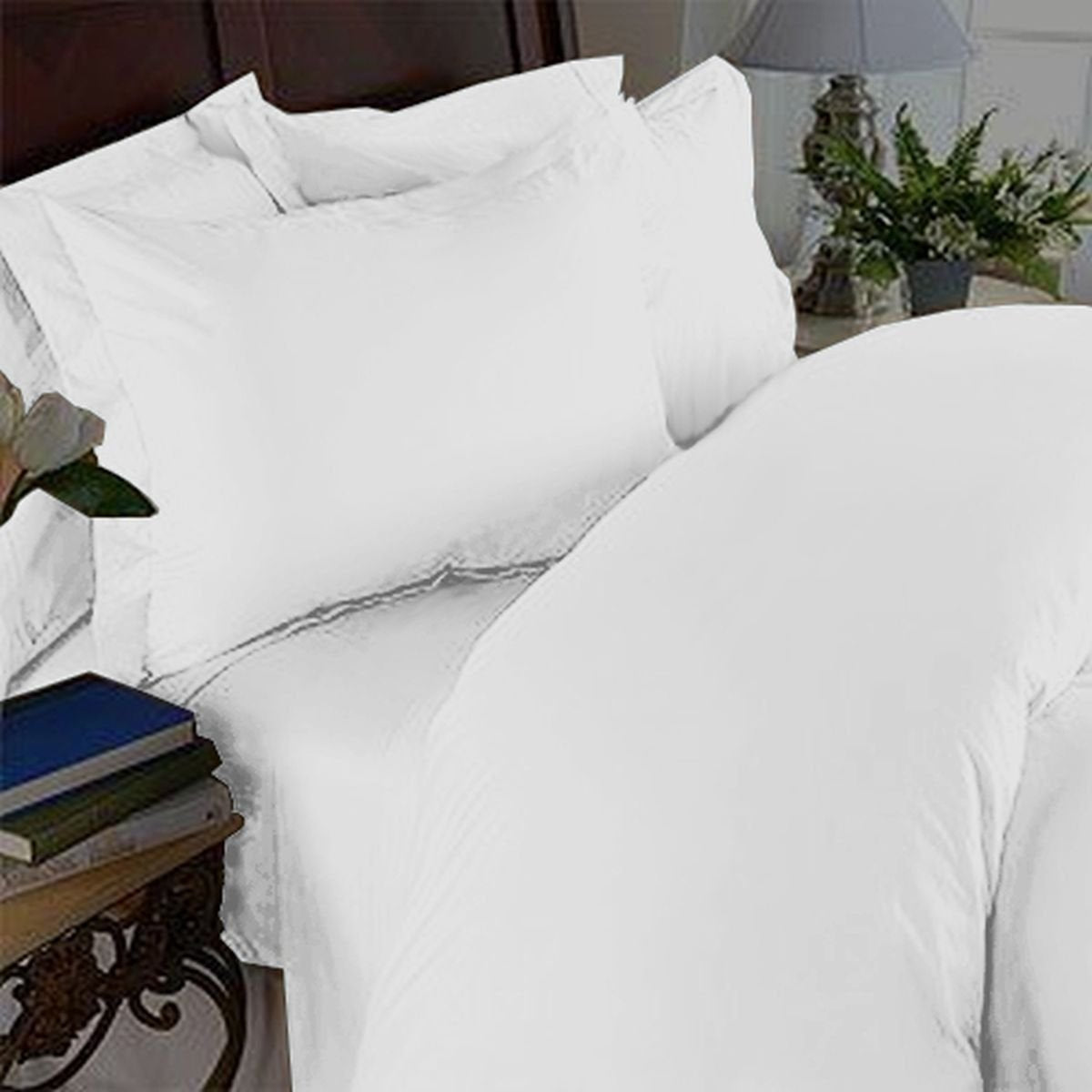 Elegant Comfort 3 Piece 1500 Thread Count Luxury Ultra Soft Egyptian Quality Coziest Duvet Cover Set, King/California King, Whit