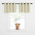 Nicetown Kitchen Tiers Vakances For Sink Over, Country Rustic Grommet Curtains Vlances 2 Panels Blackout Thermal Insulating Small Curtain For Bathroom(Light Beige,52 Inches Wide By 18 Inches Long)
