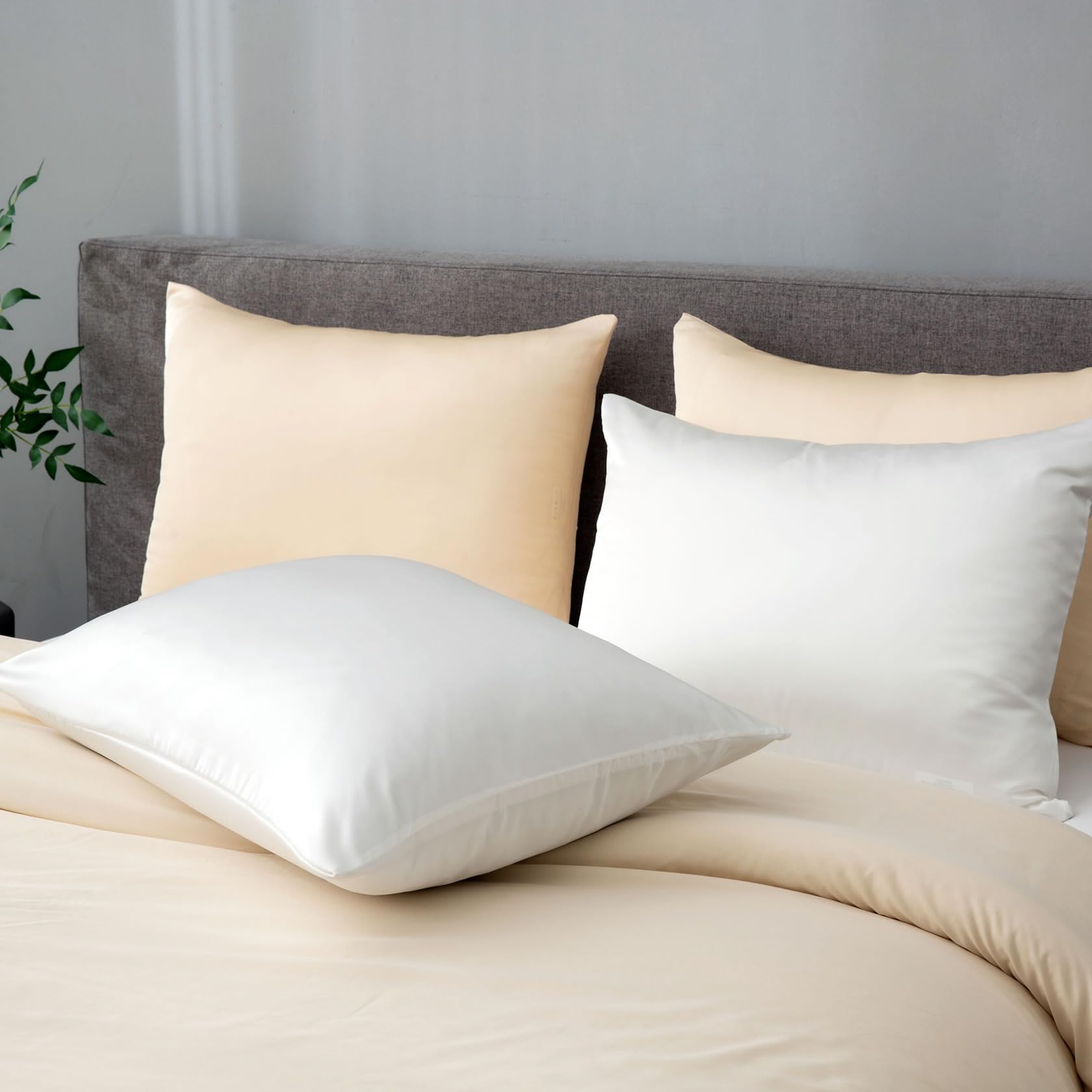 Ltinhome Pure Mulberry Silk Pillowcases Set Of 2, Standard Size Silk Pillow Cases, Hair And Skin Friendly 22 Momme Grade-6A Silk