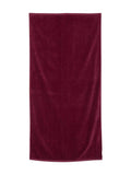 Q-Tees Velour Beach Towel One Size Maroon